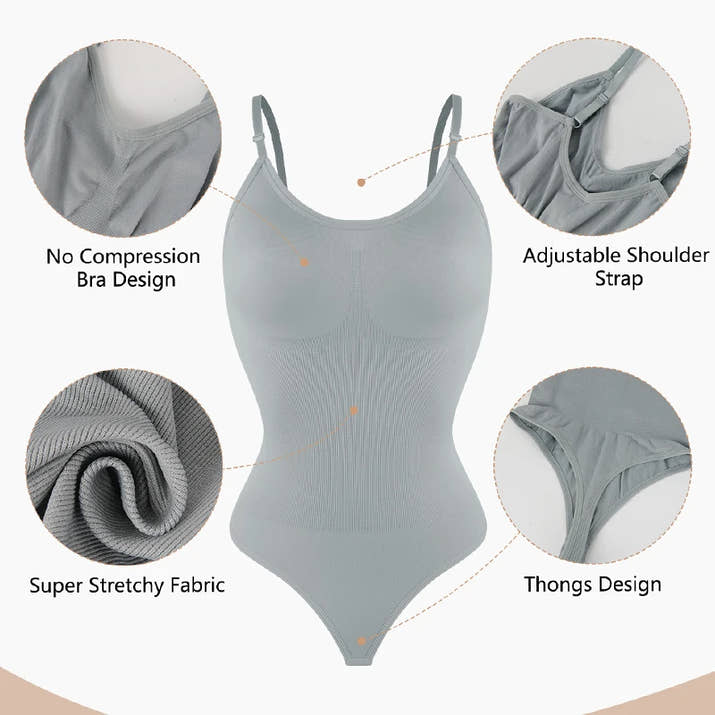 Full Body Sculpting Shaper – Seamless Thong Bodysuit with Slimming Support