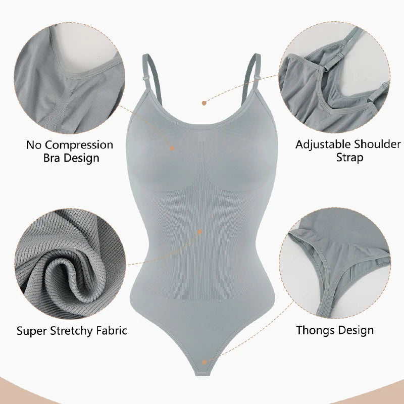 Full Body Sculpting Shaper – Seamless Thong Bodysuit with Slimming Support