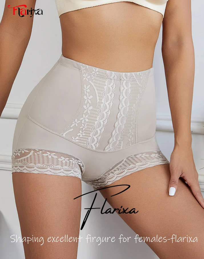 Flarixa Tummy Control Shapewear Shorts – High-Waist Lace Slimming Panties for Women