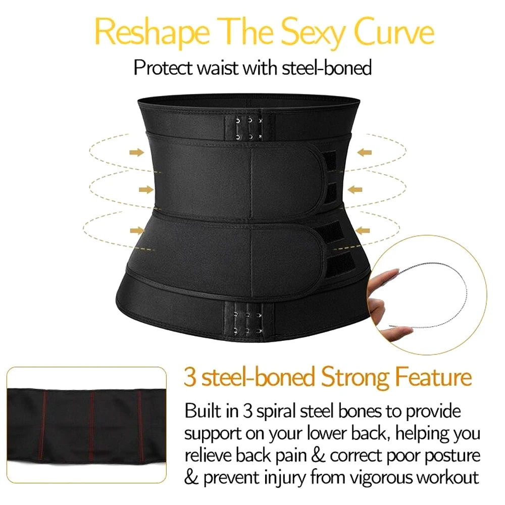 Men’s & Women’s Waist Trainer – Sweat Wrap for Belly Fat, Core & Back Support