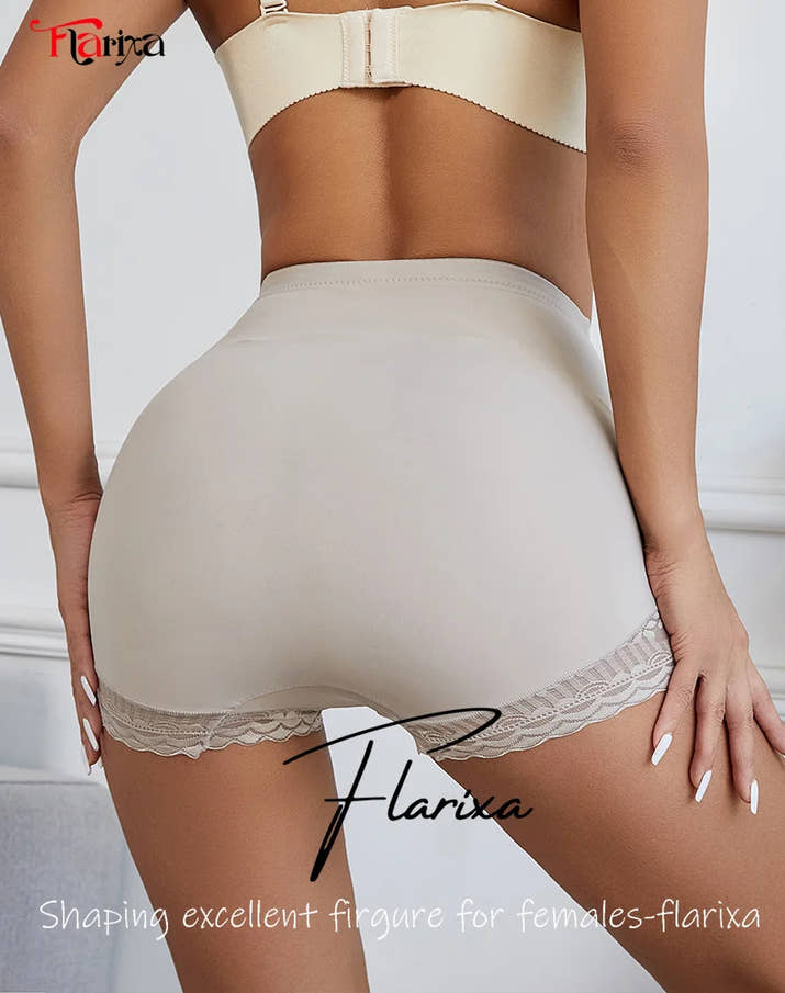Flarixa Tummy Control Shapewear Shorts – High-Waist Lace Slimming Panties for Women