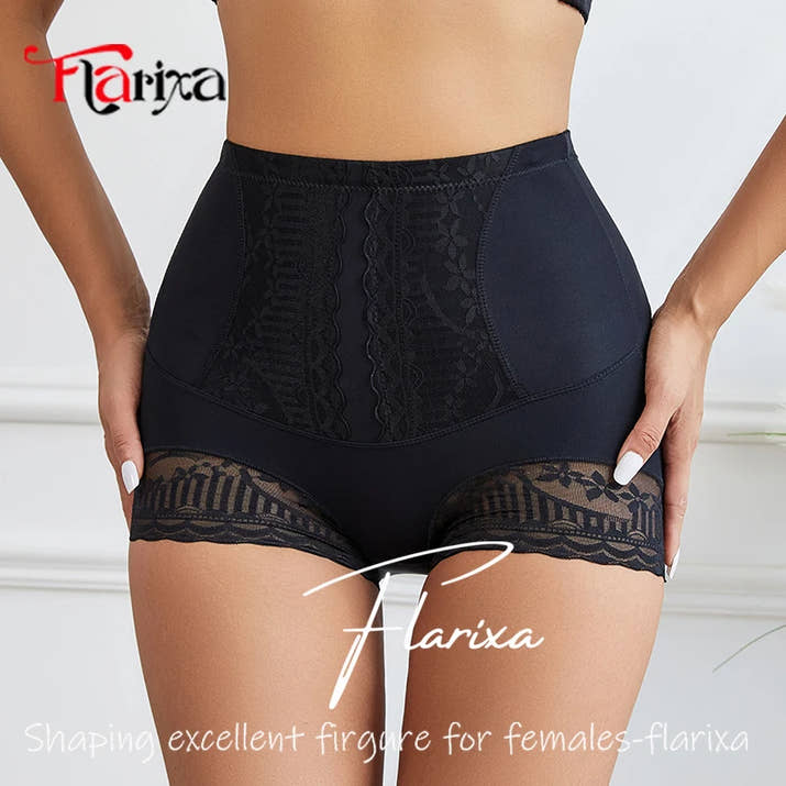 Flarixa Tummy Control Shapewear Shorts – High-Waist Lace Slimming Panties for Women