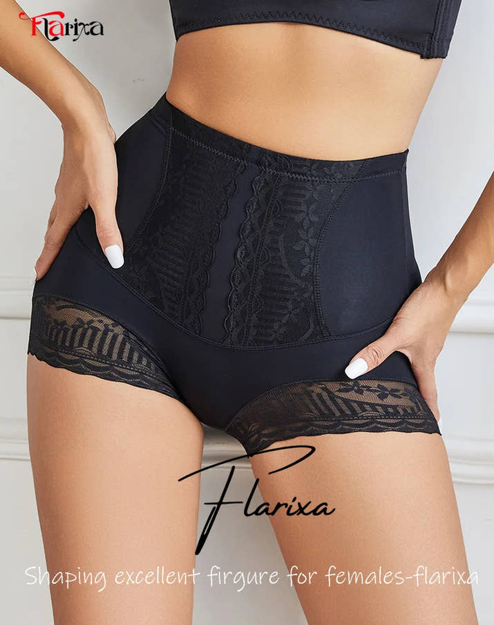 Flarixa Tummy Control Shapewear Shorts – High-Waist Lace Slimming Panties for Women