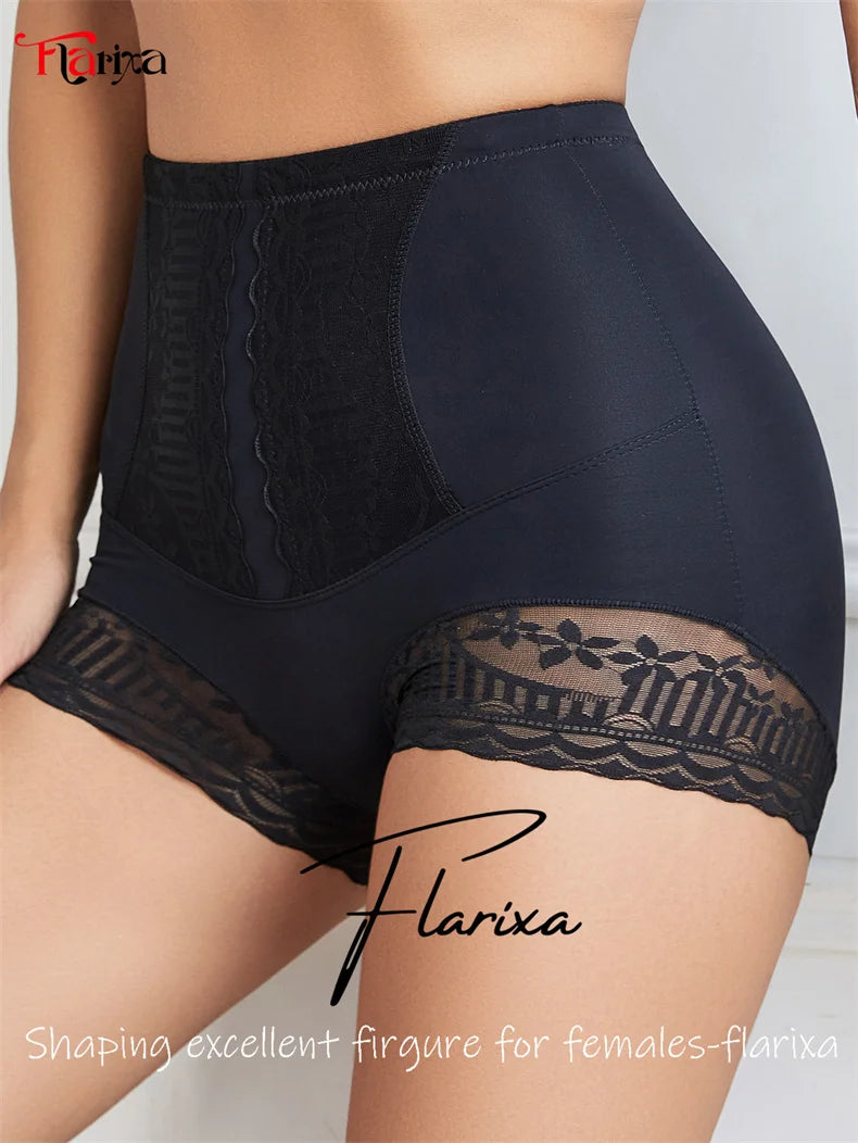 Flarixa Tummy Control Shapewear Shorts – High-Waist Lace Slimming Panties for Women