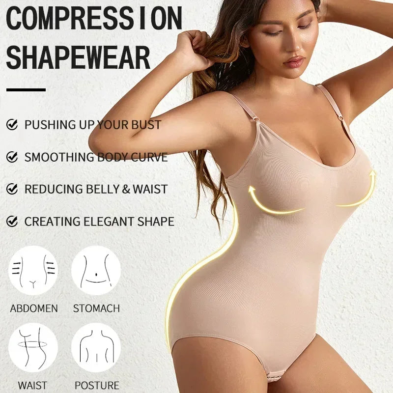 Seamless Shapewear Bodysuit – Tummy Control & Butt Lifting Body Shaper