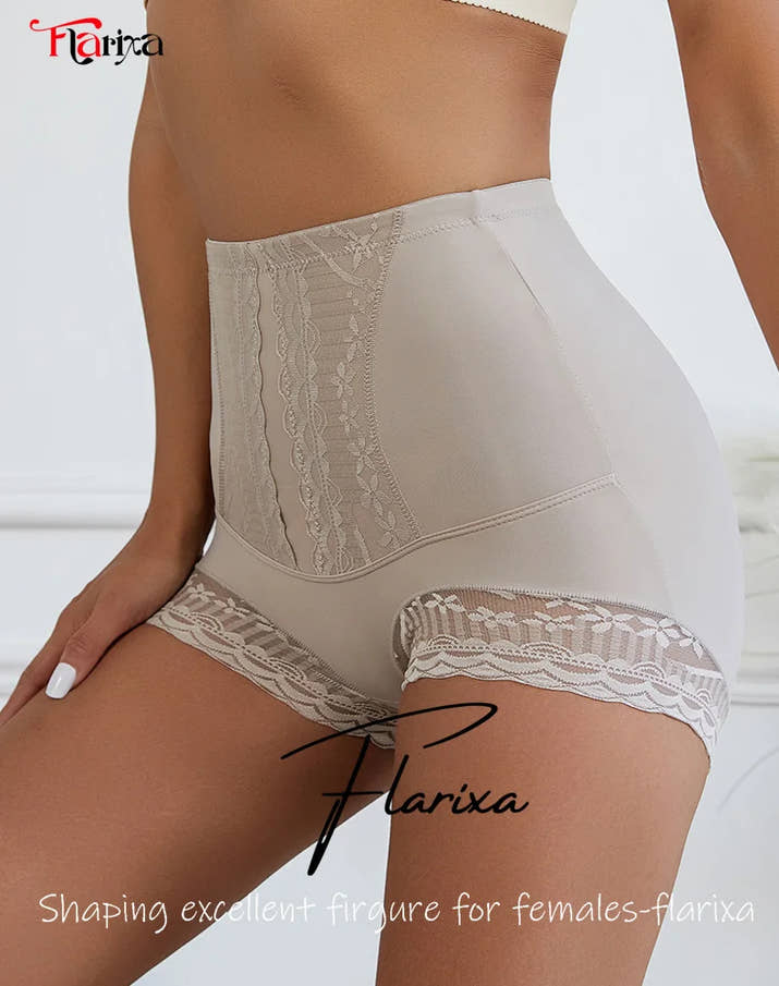 Flarixa Tummy Control Shapewear Shorts – High-Waist Lace Slimming Panties for Women