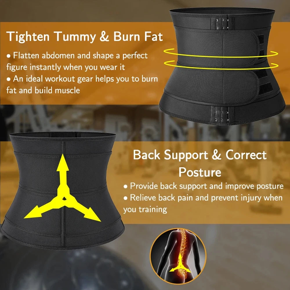 Men’s & Women’s Waist Trainer – Sweat Wrap for Belly Fat, Core & Back Support