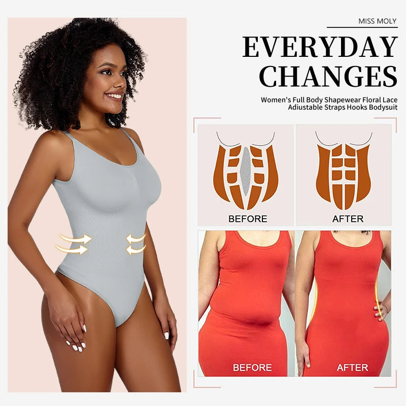 Full Body Sculpting Shaper – Seamless Thong Bodysuit with Slimming Support
